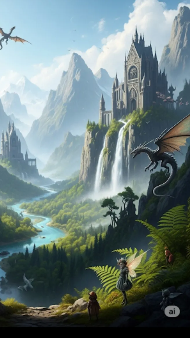 ai character: Majestic world￼ background
