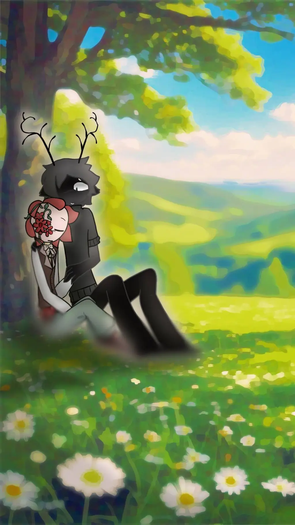 ai character: FlowerDeer background