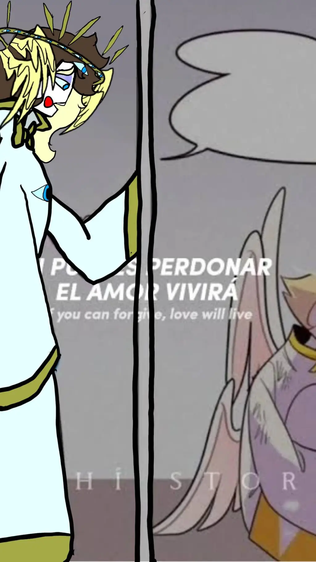 ai character: HH bef lucife fell background