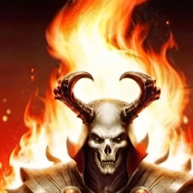 chat with ai character: fire  skull 