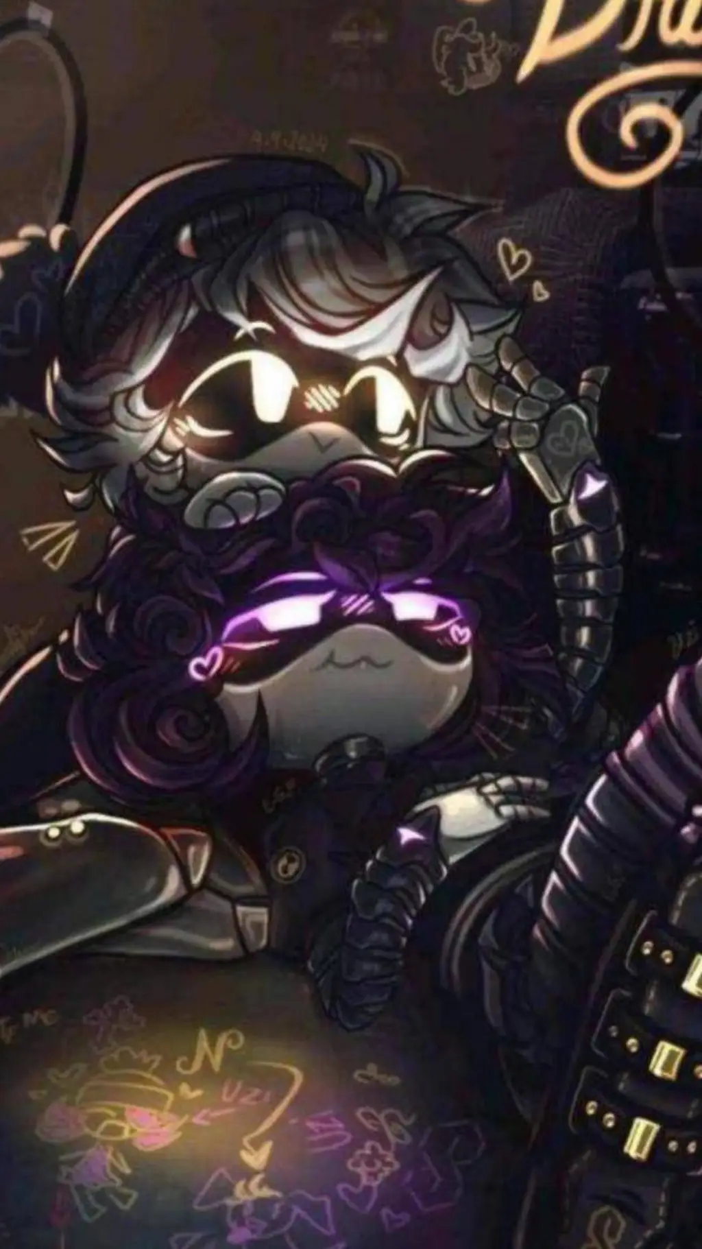 ai character: N x Uzi background