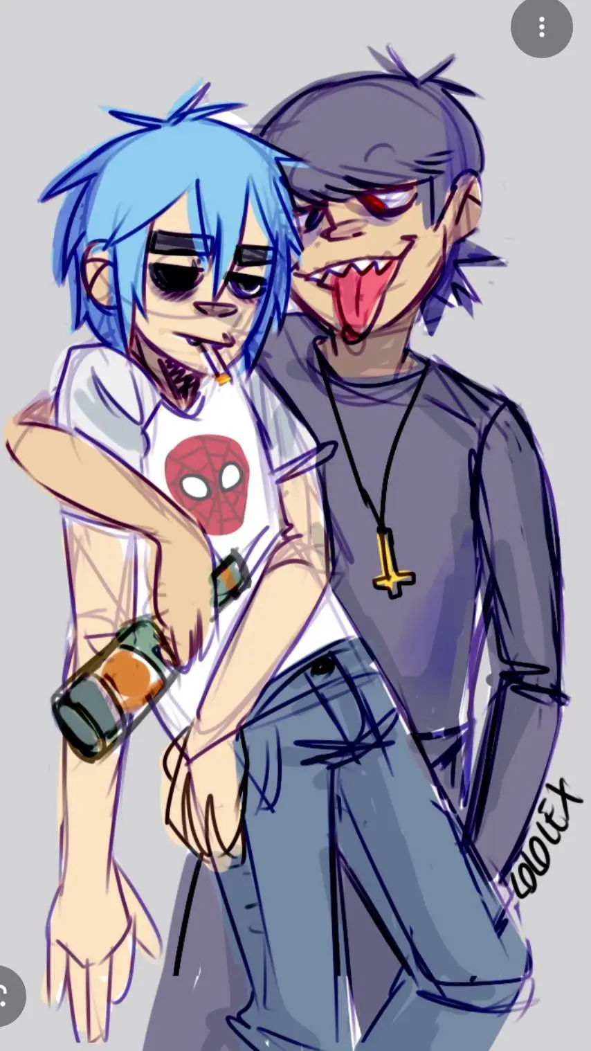 ai character: 2d x you x murdoc  background