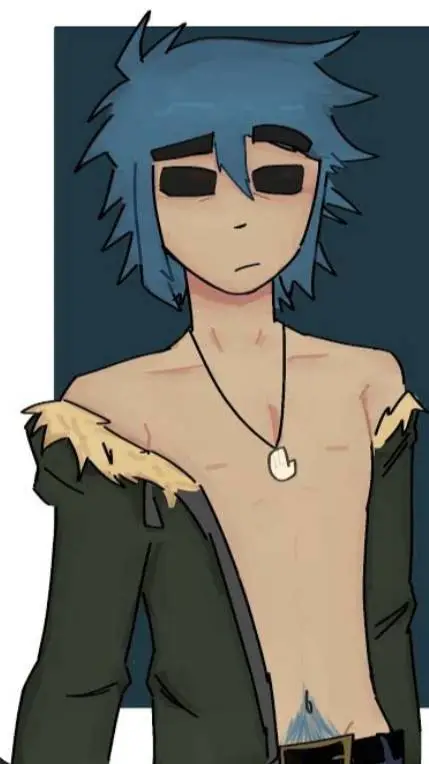 ai character: 2d singer Gorillaz background
