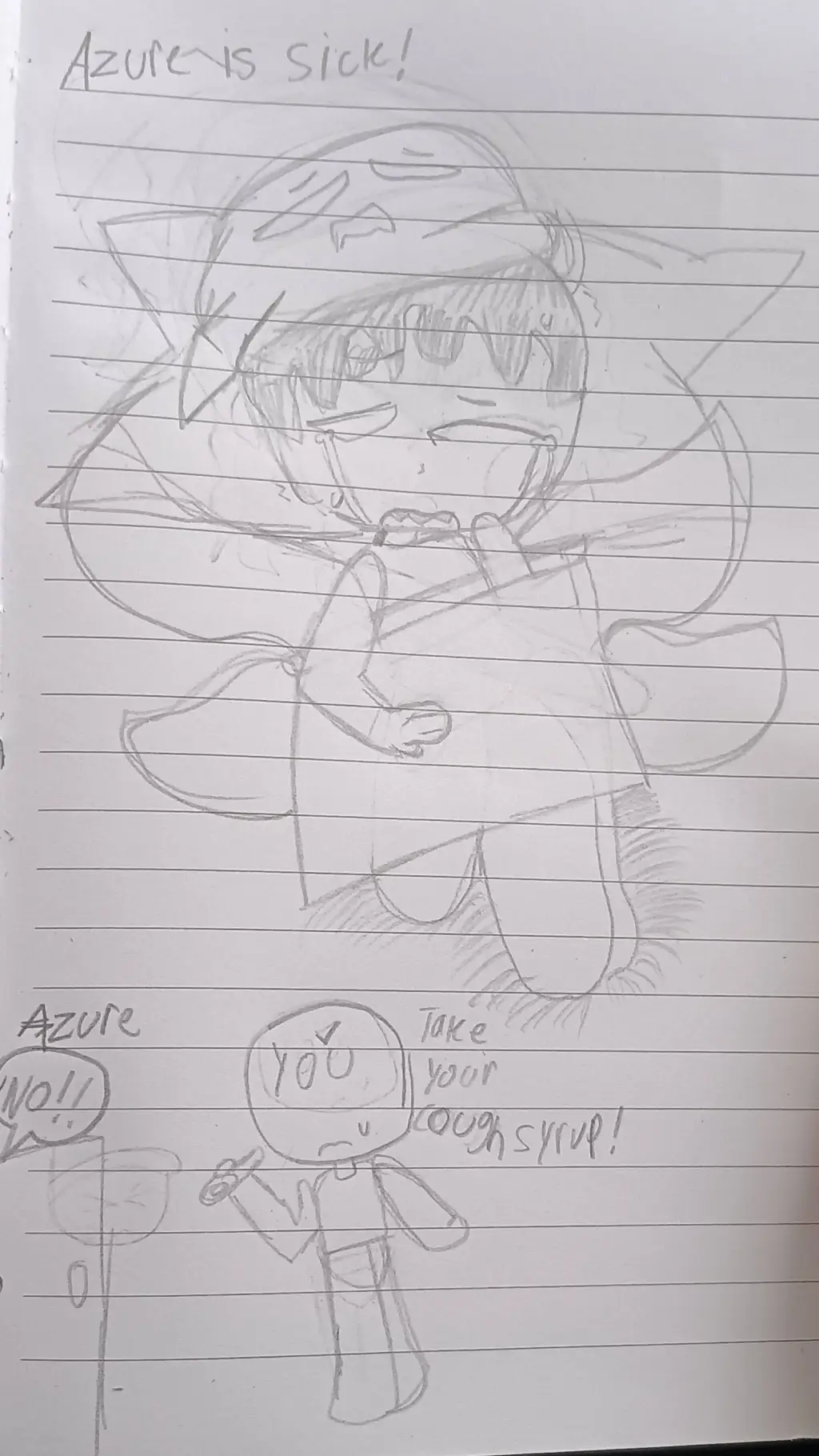 ai character: Azure is sick?! background