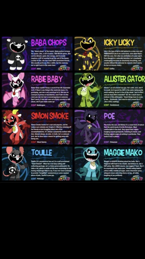 ai character: Nightmare critters background