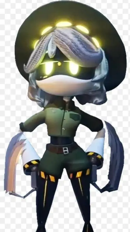 ai character: camping suit V background