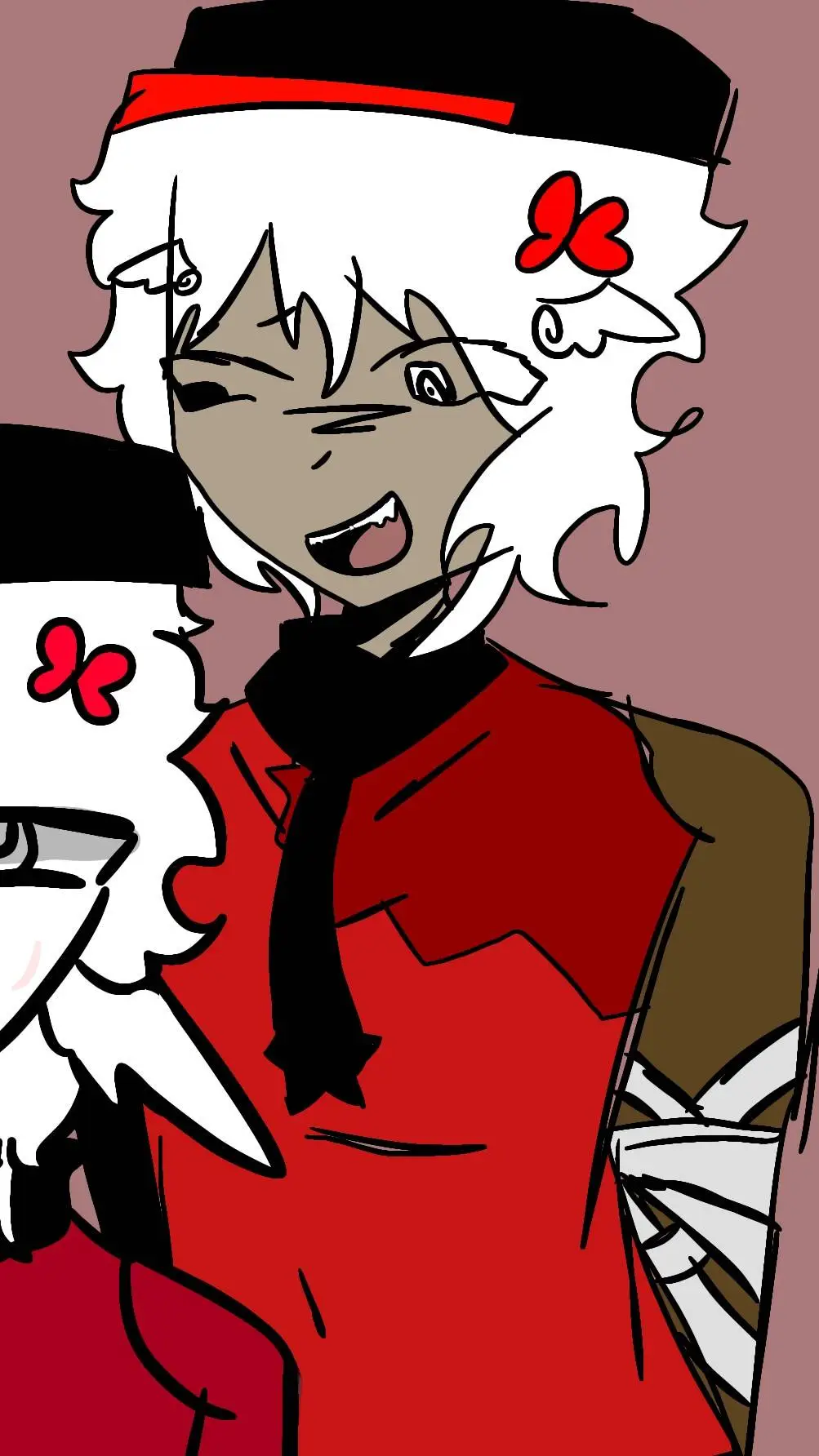 ai character: (🎀🔪💔Valki🍄☘️🌹) background