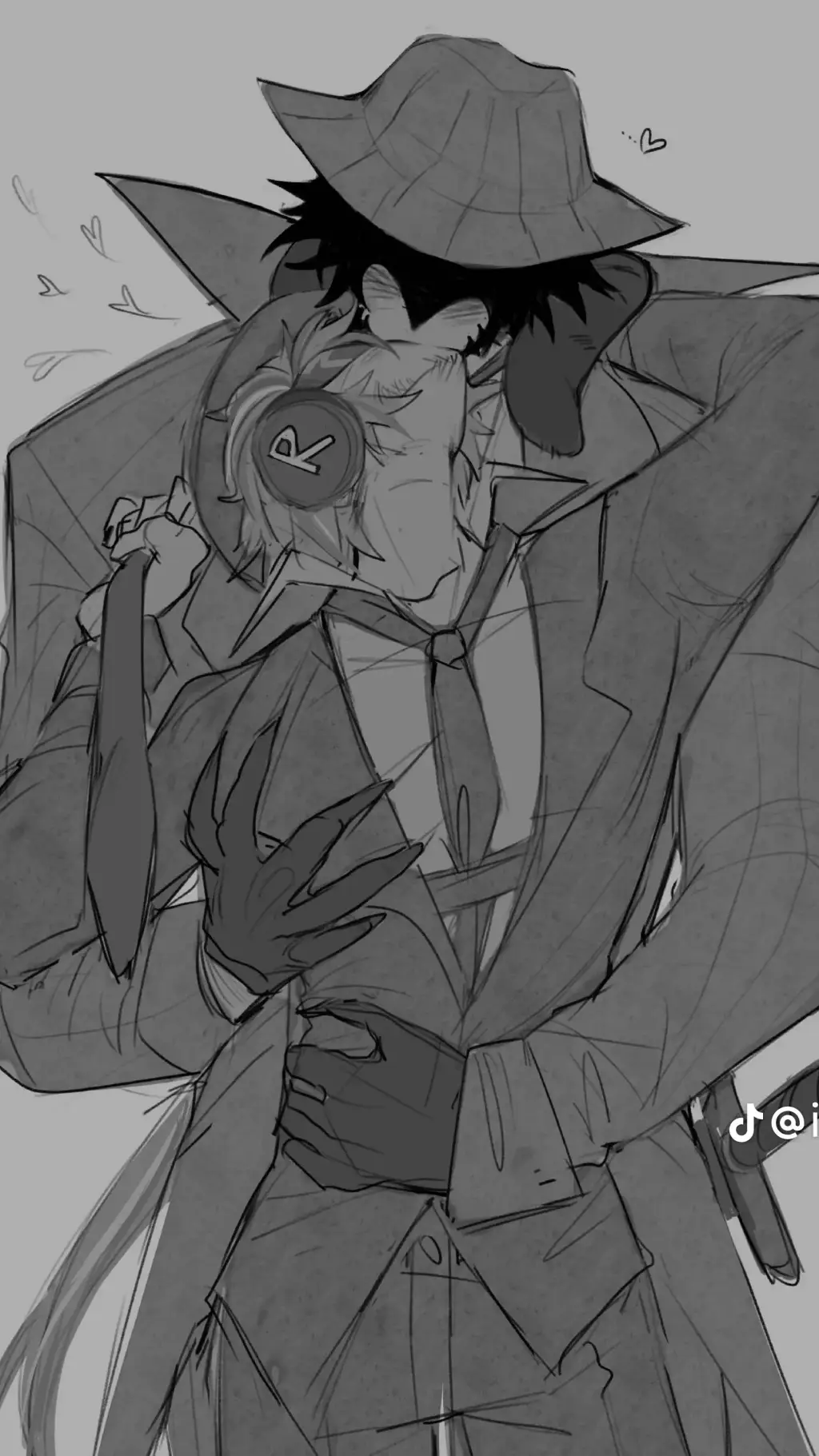 ai character: double Fedora:3 background