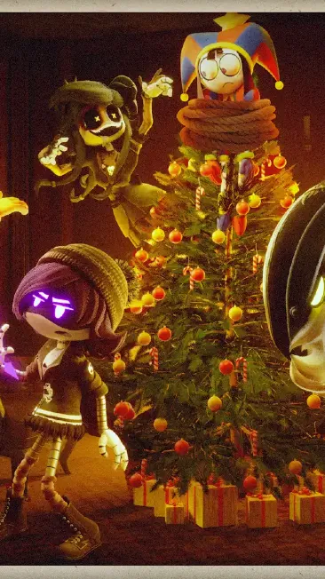 ai character: Murderdrones Santa background