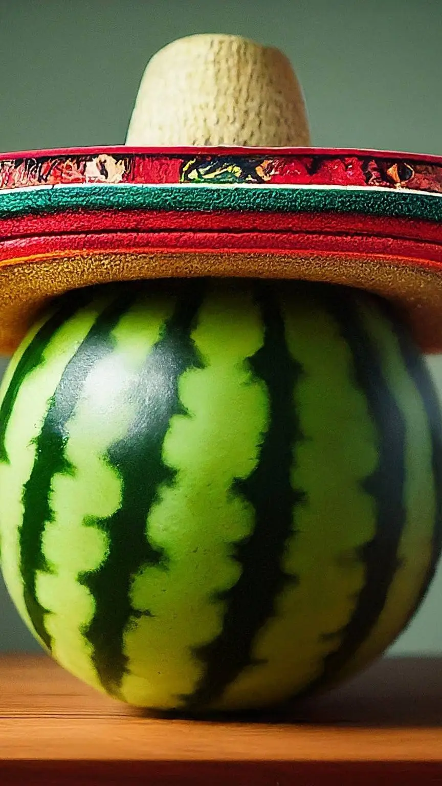 ai character: Mexican watermelon background