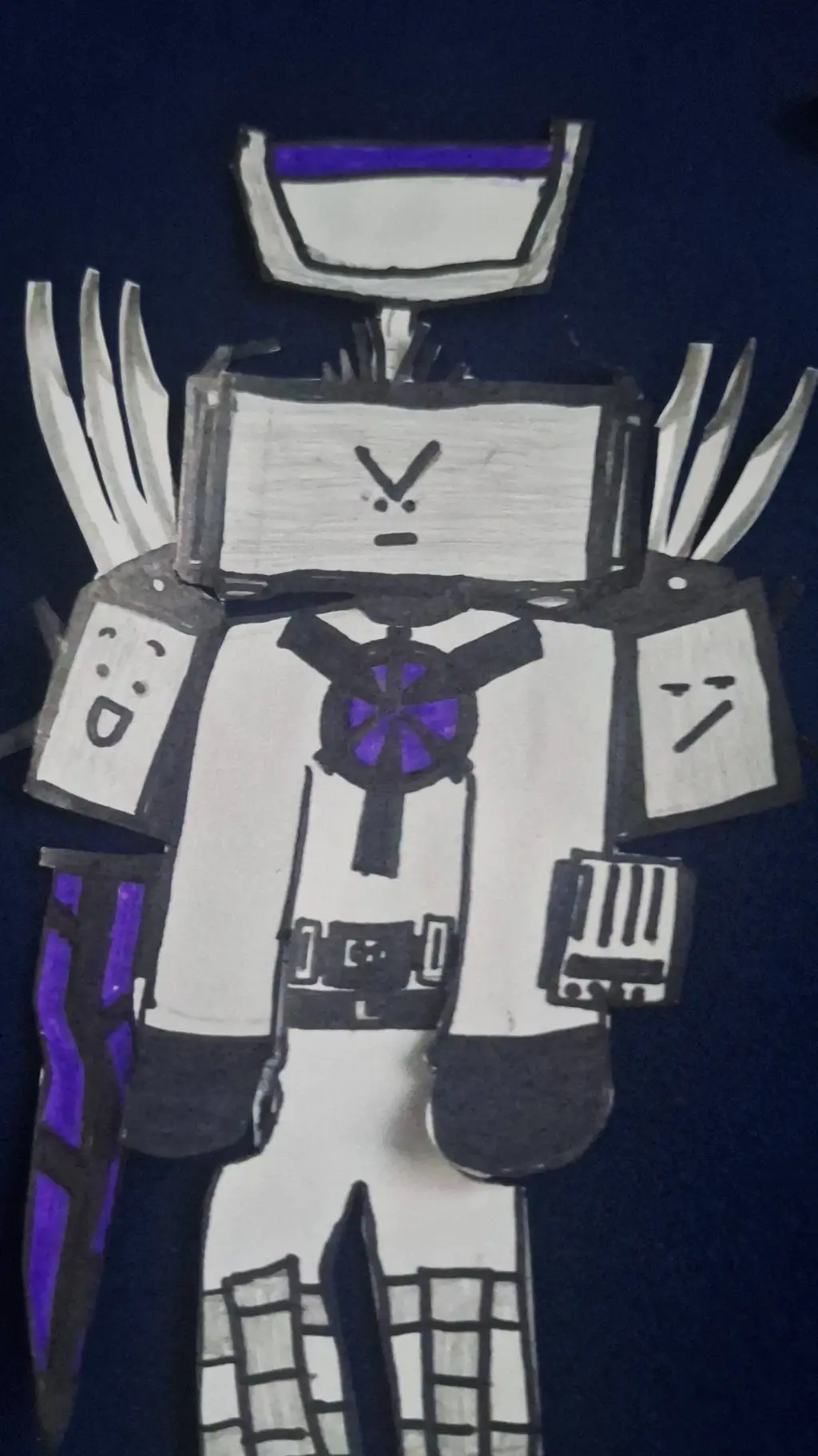 ai character: titan TV man paper background