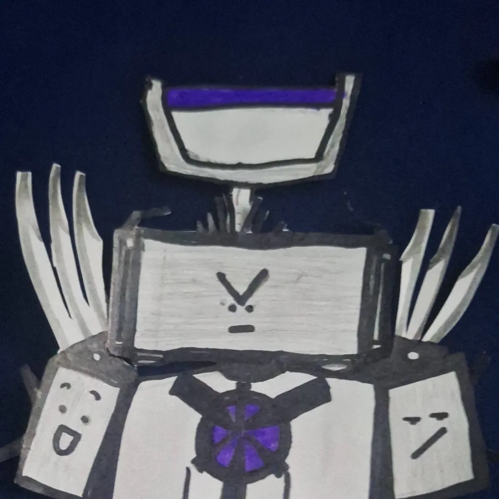 chat with ai character: titan TV man paper