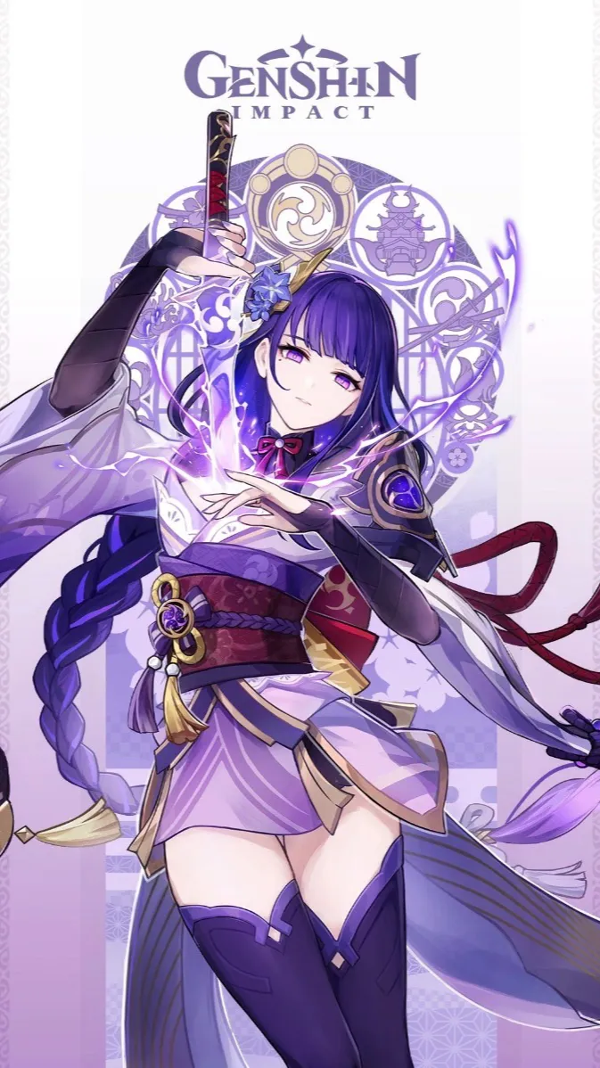 ai character: Raiden Ei Genshin  background