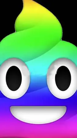 ai character: Rainbow poop. background