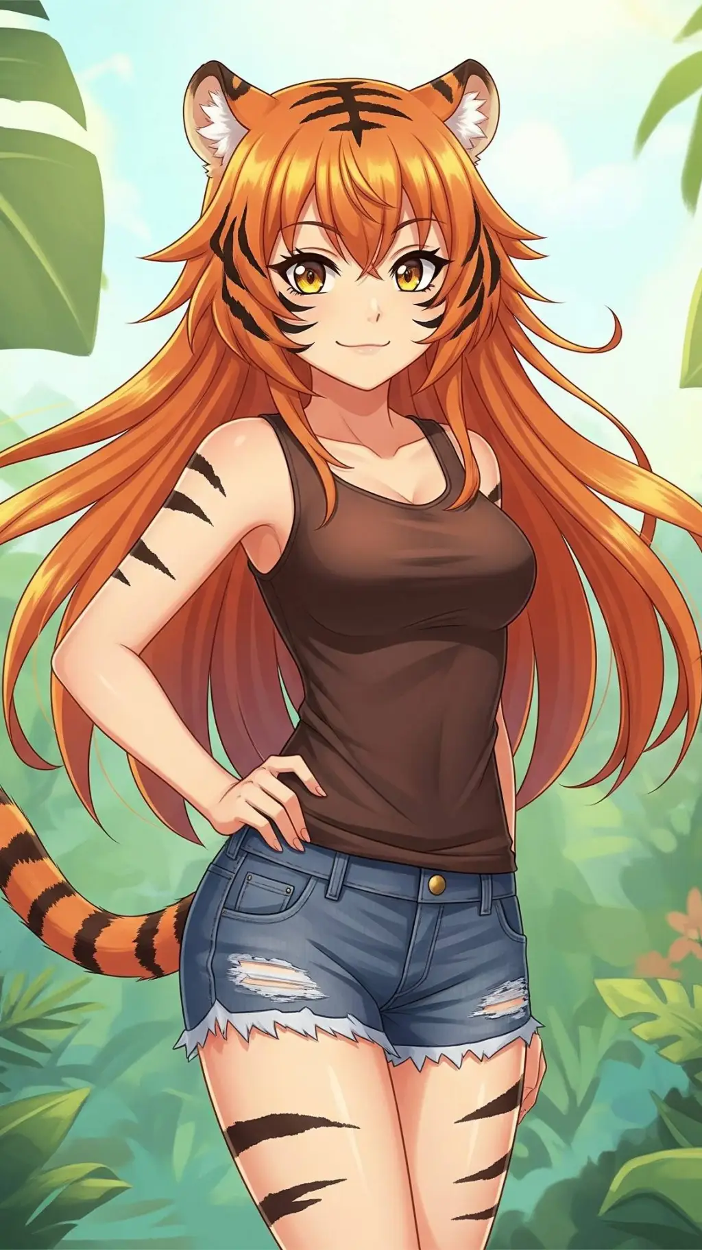 ai character: Amber Tawny background