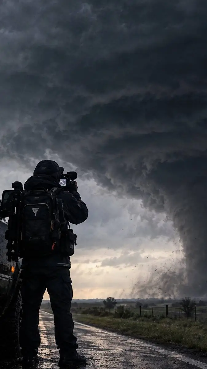 ai character: storm chasing background