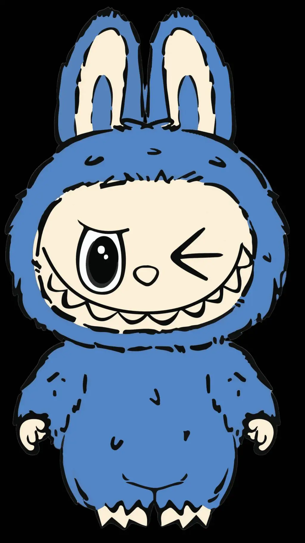 ai character: Labubu. background