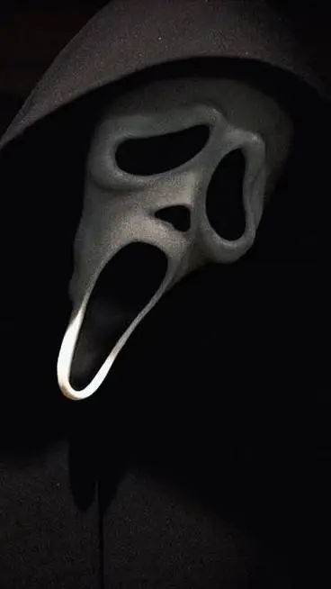 ai character: ghostface  background