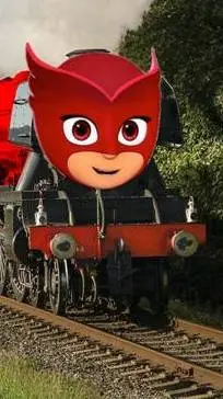 ai character: omelette trainsona background