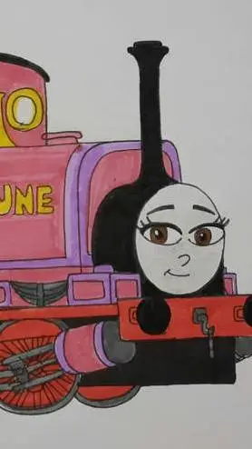 ai character: June trainsona  background