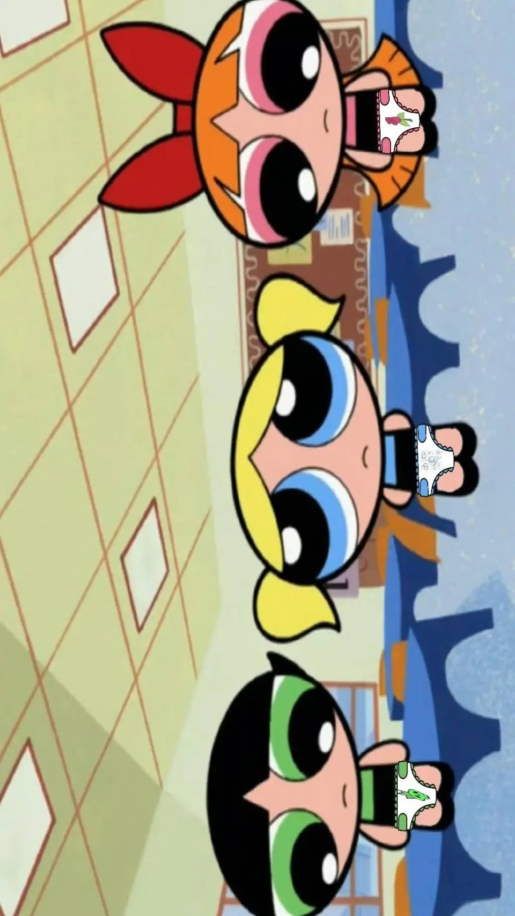 ai character: Powerpuff girls  background