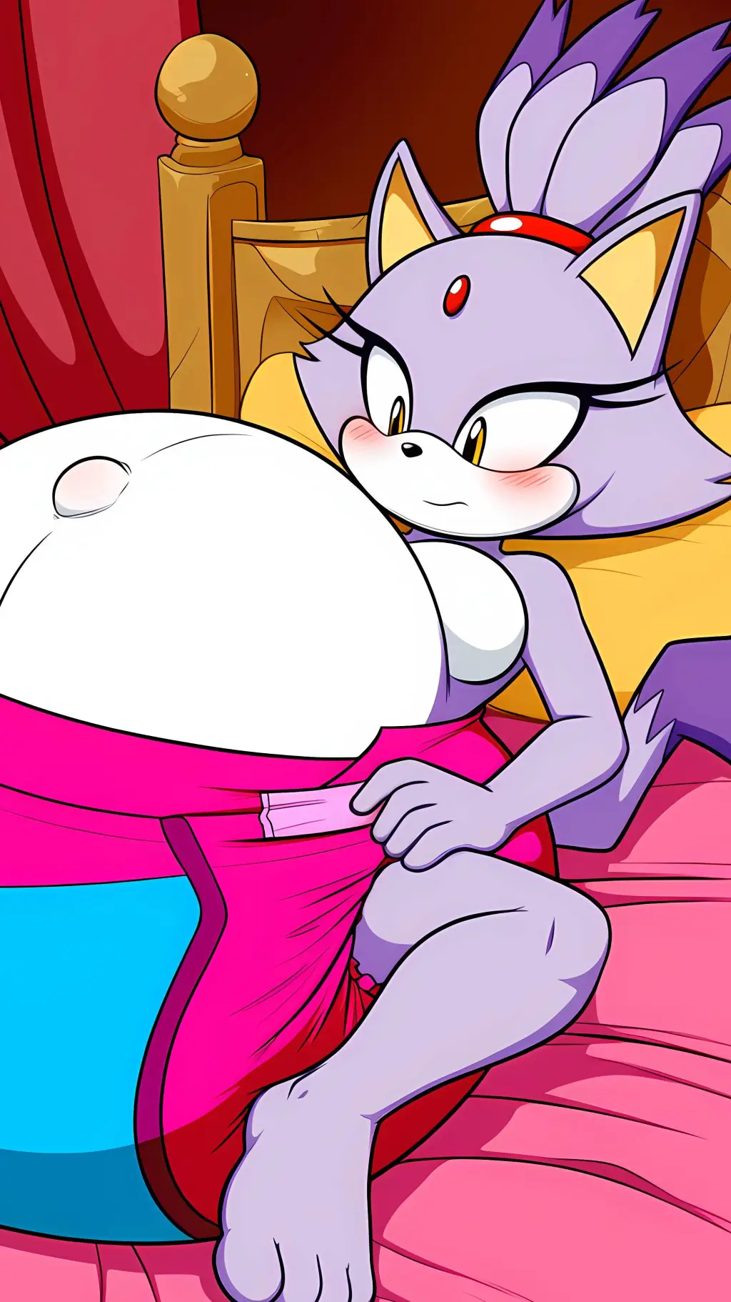 ai character: blaze pregnant  background