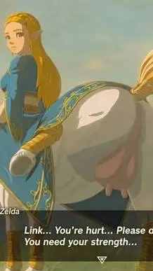 ai character: Zelda cowtaur  background