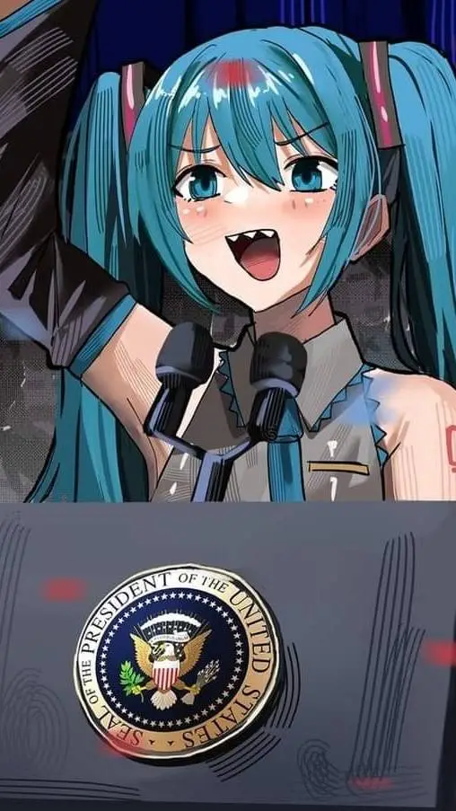 ai character: president Miku background