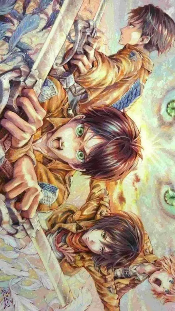 ai character: AOT Squid game background