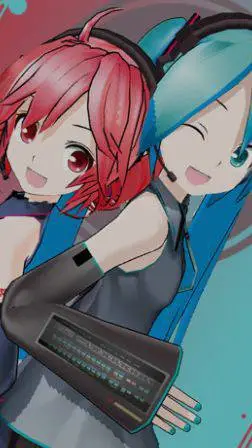 ai character: teto and miku background