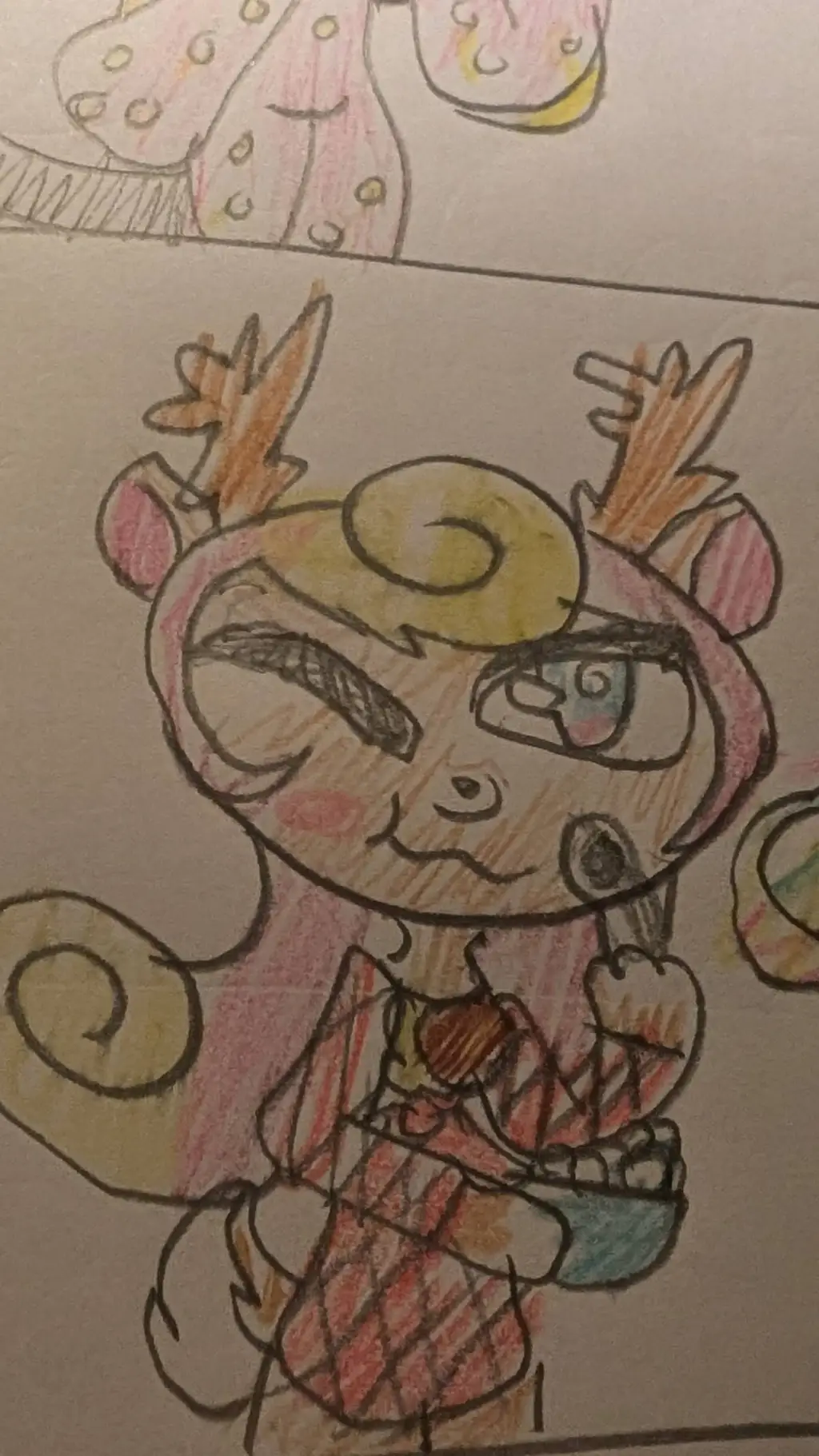 ai character: Deer cereal cookie background
