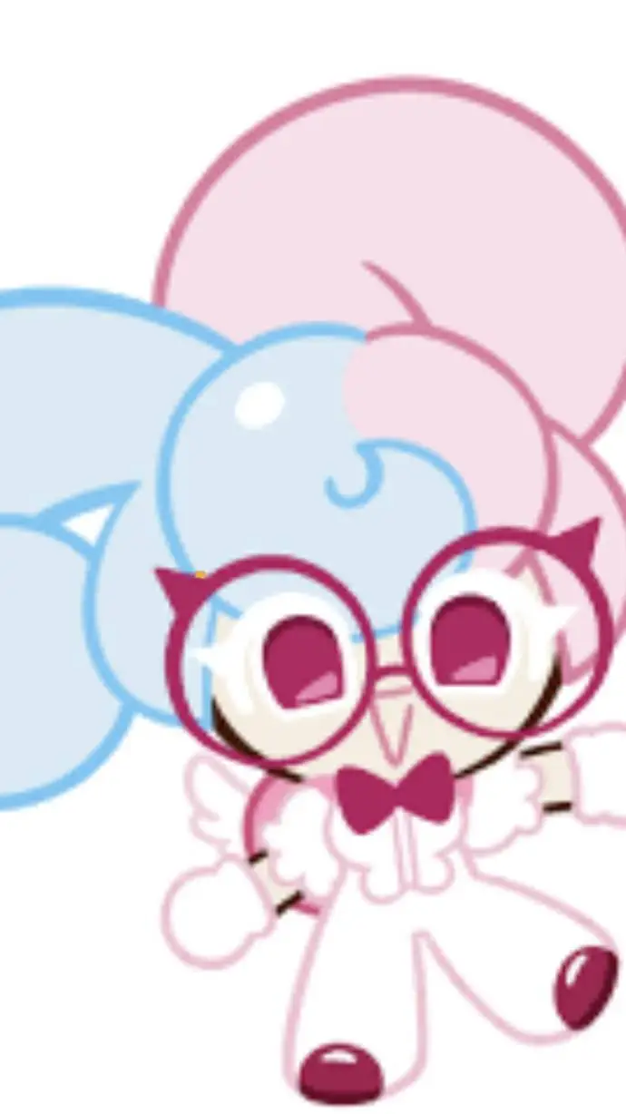 ai character: M bunny cookie background