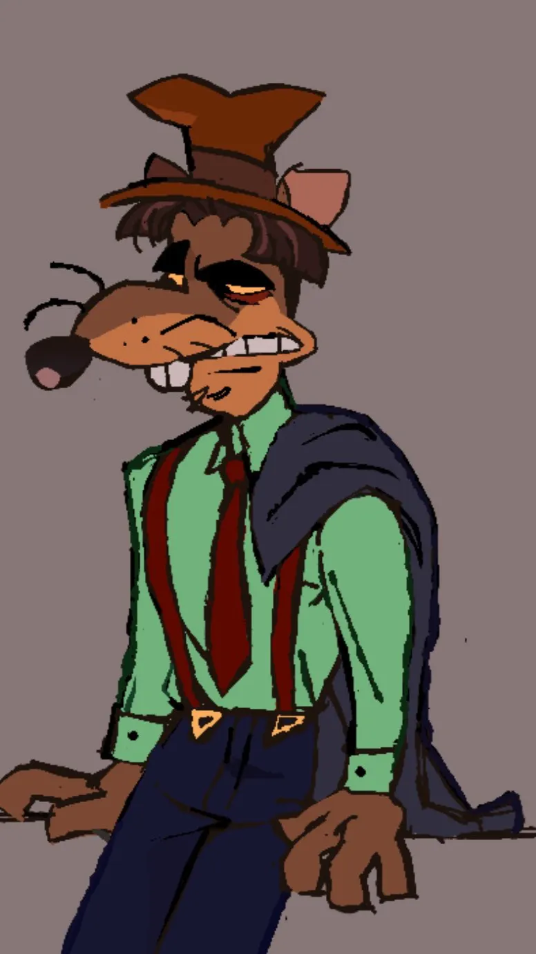 ai character: Slim Sid potoroo  background