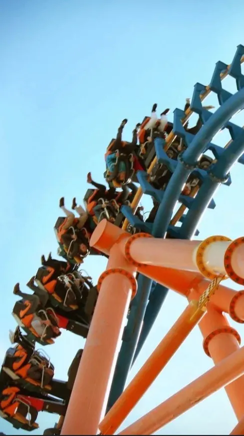 ai character: roller coaster background