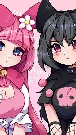 ai character: my melody kuromi background