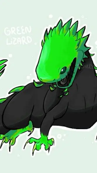 ai character: green lizard background