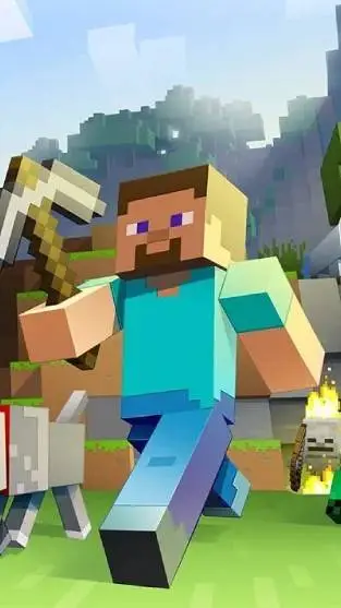 ai character: Minecraft steve background
