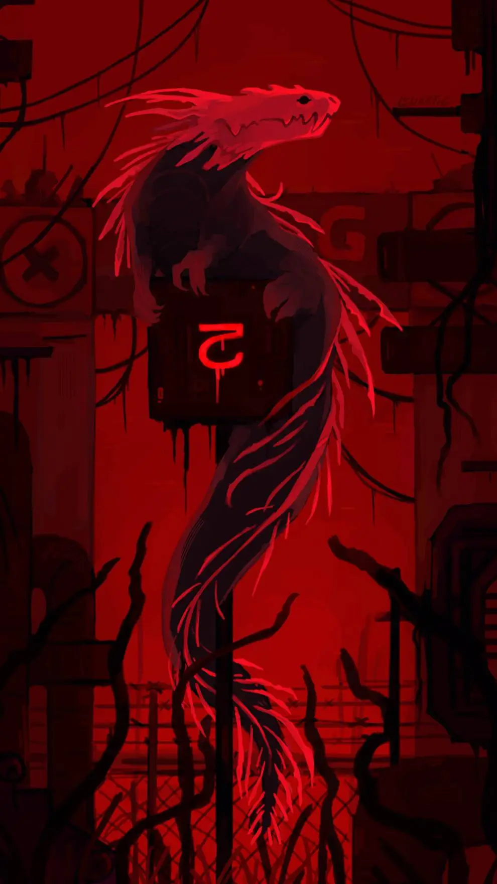 ai character: Red lizard background