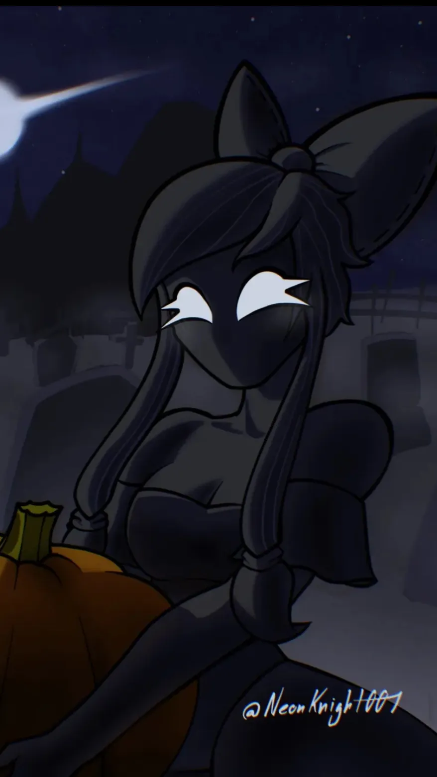 ai character: Tessa Halloween background