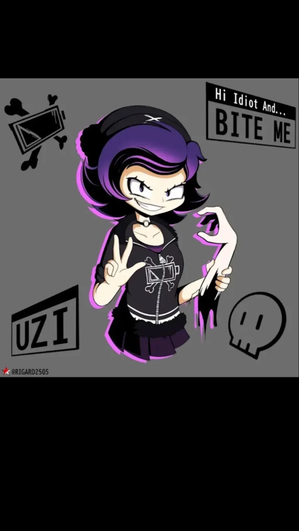 ai character: Uzi (Human) background