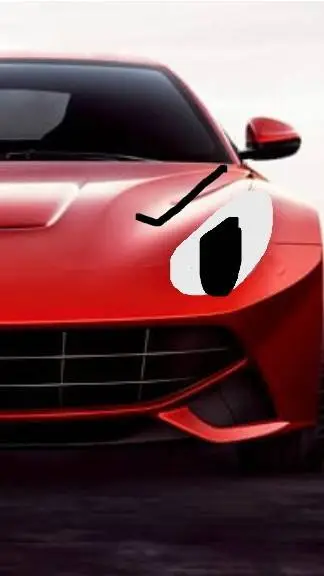ai character: angry Ferrari F12 background