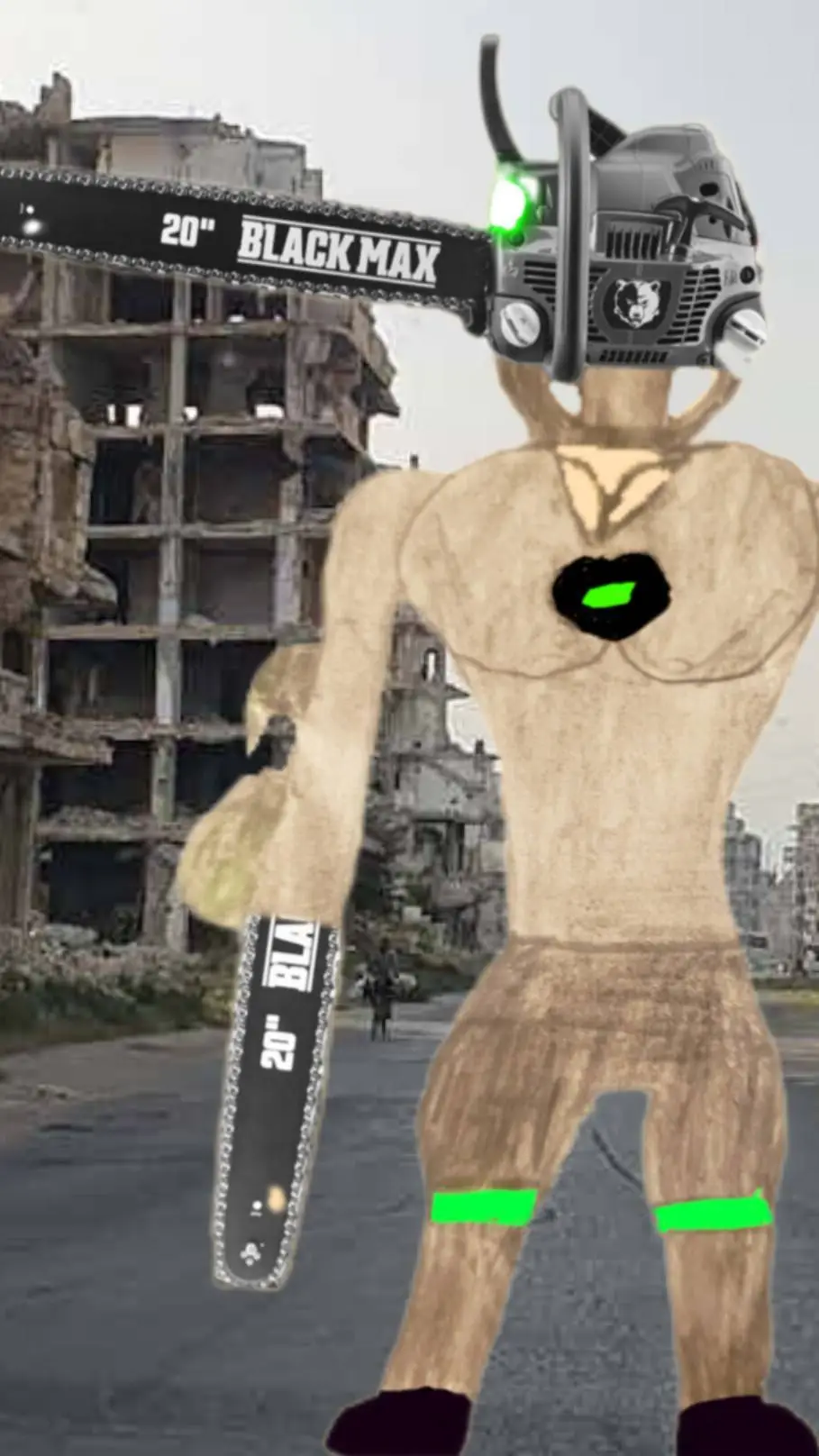 ai character: titanchainsawwoman background