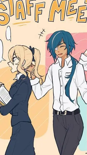 ai character: Genshin school au background