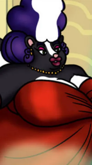 ai character: Madam skunk background