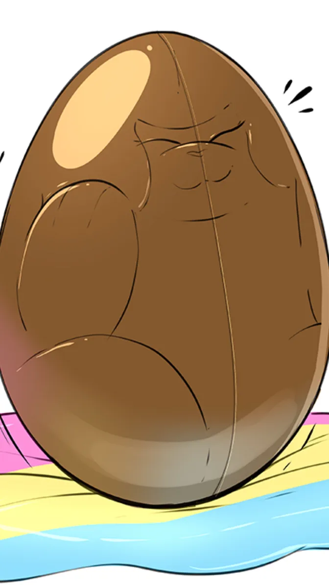 ai character: Chocolate Egg￼ background