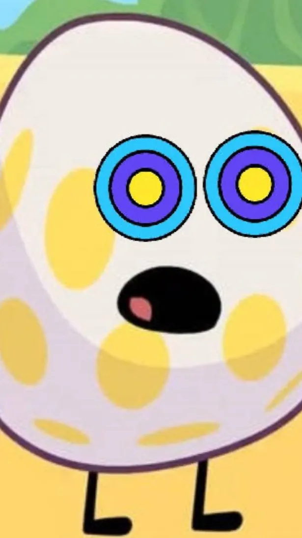 ai character: BFDI EGGY HYPNOSIS background