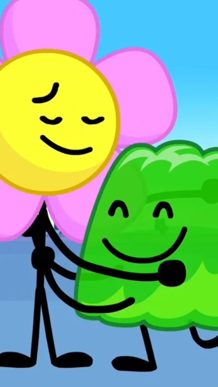 ai character: Gelatin X Flower background