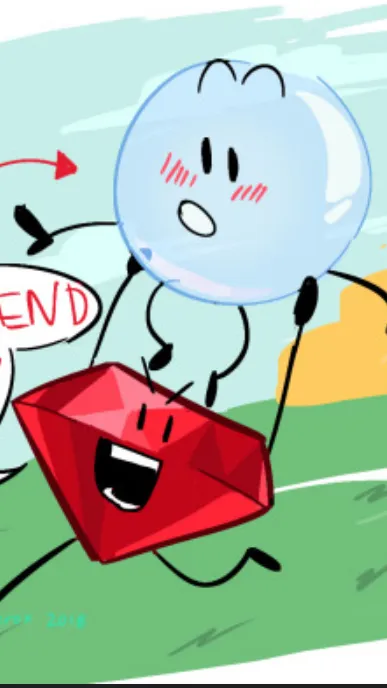 ai character: BFDI Bubble x Ruby background
