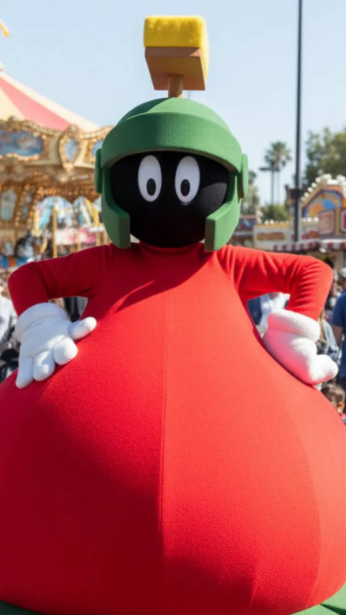 ai character: Inflated Marvin￼ background