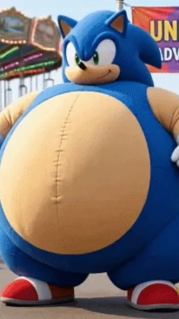 ai character: Fat sonic Mascot background